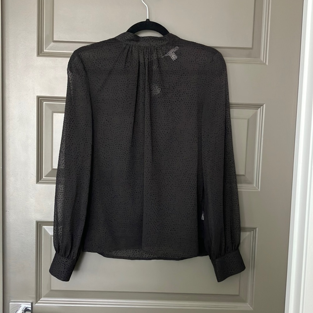 Chelsea 28 Sheer Black Tie Back Blouse - S